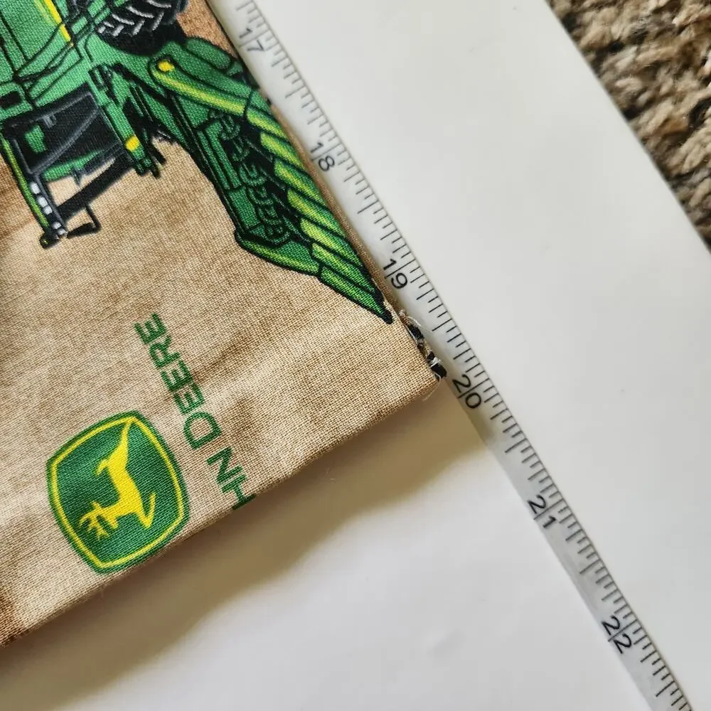 Handmade John Deere Pillow Case Pair x2 Green Farm Tractors 20